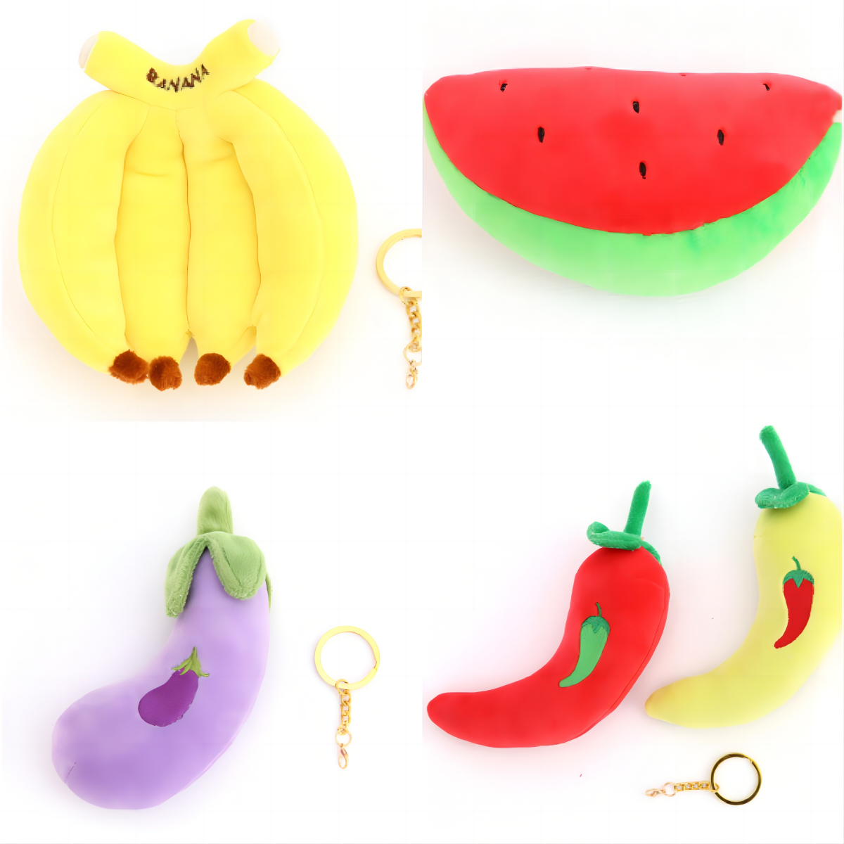 Fruit And Vegetable Plush Keychain (1)