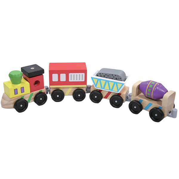 1 Set Cartoon Connected Wooden Pull Train Toys