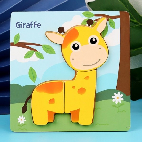 Wooden puzzle giraffe