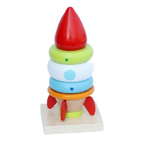 Children Educational Wooden Stacking Rocket Toys