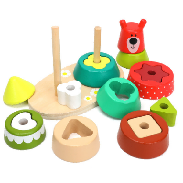 Early Shape Learning Wooden Stacking Tower Toys